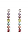 Boucles d'Oreilles Cristal Rectangle Multicolore