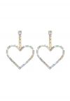 Boucles d'Oreilles Strass Paillettes Coeur Creux