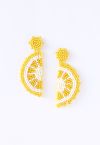 Boucles d'oreilles perlées demi-citron