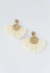 Boucles d'oreilles Circle Rotin Raphia Tassel