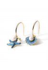 Boucles d'Oreilles Crochet Étoile de Mer et Coquillage