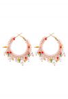 Boucles d'Oreilles Crochet Perles Bohême en Rose