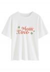 T-shirt à col autour de Love Mom
