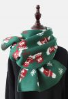 Écharpe hivernale en tricot de Noël en vert