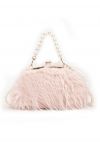 Séduisant sac à main Pearl Fuzzy en rose clair