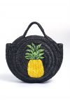 Sac en paille tissé à motif d'ananas