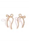 Boucles d'oreilles en forme de nœud avec strass en or