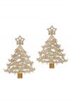 Boucles d'oreilles sapin de Noël à étoiles blanches