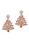 Boucles d'oreilles sapin de Noël en forme d'étoile rose