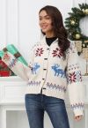 Cardigan en tricot boutonné Fair Isle de Lucky Elk