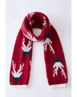 Écharpe en tricot de Noël Vibe Elk Antler