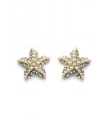 Boucles d'oreilles étoile de mer perles de cristal
