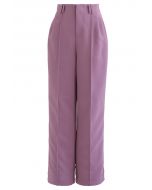 Pantalon coupe droite à taille boutonnée Simplicity en violet