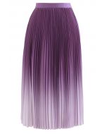 Jupe mi-longue plissée violette dégradée