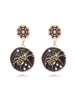 Boucles d’oreilles de déversement d’huile d’araignée noire