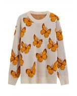 Pull en tricot côtelé Balletic Butterfly en ivoire