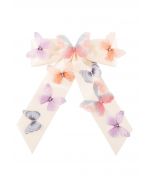 Barrette à cheveux papillon en satin Vivid Butterfly en crème