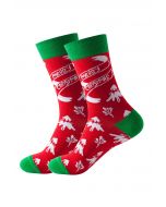 Chaussettes mi-mollet en jacquard Christmas Vibe en rouge