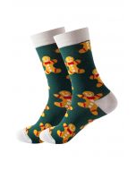 Chaussettes mi-mollet en jacquard Christmas Vibe en émeraude