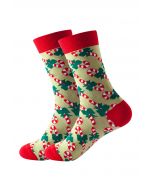 Chaussettes en jacquard Christmas Vibe en vert pois