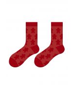 Chaussettes mi-mollet gaufrées Christmas Vibe en rouge