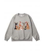 Sweat-shirt imprimé dessin animé famille d'animaux