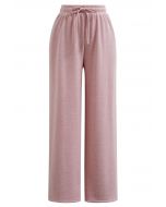 Pantalon de détente confortable à doublure en velours en rose