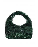 Glamorous Mini sac à main à paillettes en vert