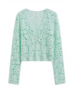 Cardigan au crochet Bohemian Flair en menthe