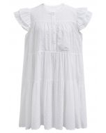 Mini-robe Dolly brodée Lovely Floret en blanc