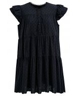 Mini-robe Dolly brodée Lovely Floret en noir