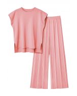 Ensemble haut sans manches et pantalon droit Daily Comfort en rose vif