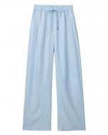 Pantalon Breezy en coton à jambe droite en bleu