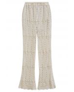 Pantalon évasé en crochet ajouré