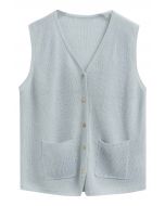 Gilet boutonné avec poche plaquée, menthe