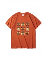 T-shirt à motif de nœud en forme de citrouille incroyablement mignon