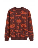 Pull en tricot sur le thème enchanteur d'Halloween