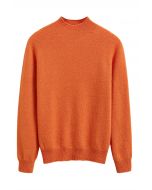 Pull col montant en laine avec fil métallique intégral en orange