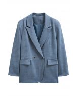 Blazer oversize à épaules rembourrées et rayures Everlasting en bleu