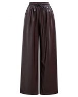 Pantalon en similicuir avec cordon de serrage City Stroll en bordeaux