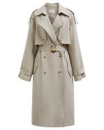 Trench-coat croisé New Icon en kaki clair