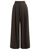 Pantalon Palazzo plissé à taille élastique Allure in Motion en marron