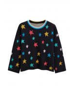 Pull en tricot à manches cloches Cosmic Charm Star en noir