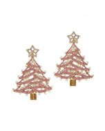 Boucles d'oreilles sapin de Noël en forme d'étoile rose