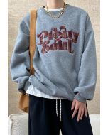 Sweat-shirt oversize doublé en polaire Pretty Soul en gris