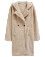 Manteau à capuche en sherpa Warm You Can Wear en beige clair