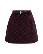 Jupe mini-bud à ceinture en tartan rétro