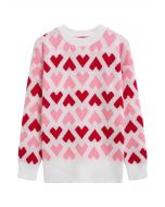 Pull ras du cou en tricot blanc Endless Love