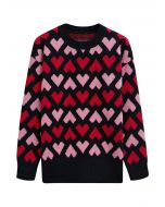 Pull ras du cou en tricot noir Endless Love